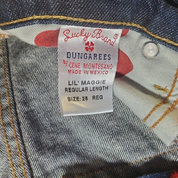 LUCKY BRAND Vintage 90's Lil' Maggie Low Rise Flare Button Fly Denim Jeans Sz 25 - Picture 6 of 15